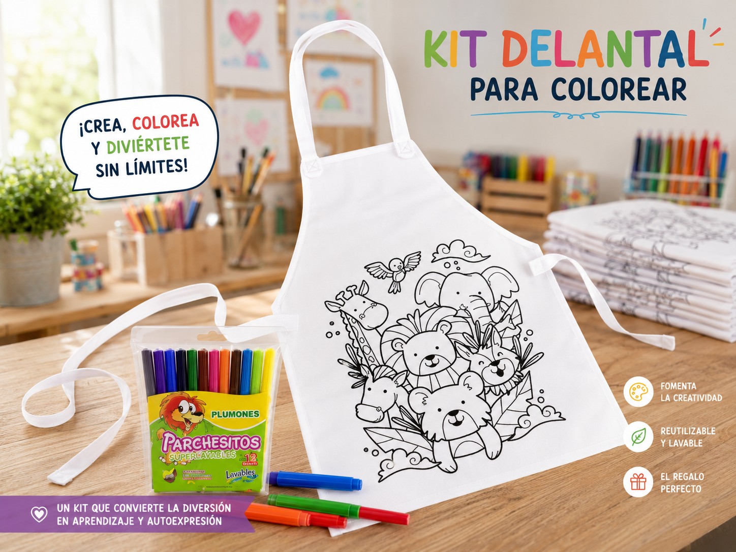 Kit Delantal para colorear